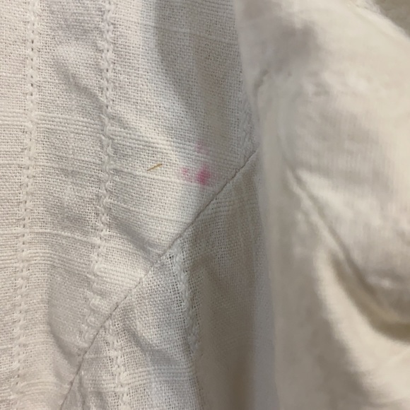 L FLAX White Lagenlook Button Down Shirt. 100% cotton. Runs a little large - Picture 6 of 9